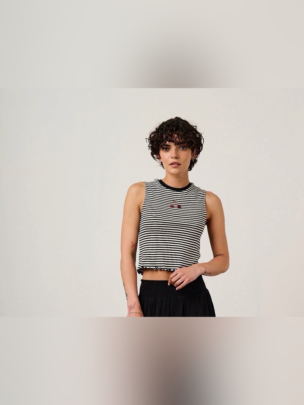 Lucy & Yak Etta Cotton Sleeveless Tank Top in Royal Blue